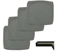 VEAI Copriseduta Divano da Giardino Impermeabile Esterno, 60x60/55x50CM Fodera per Cuscini del Divano Sostitutivi con Cerniera, Coprisedile per Divano Sedili e Mobili in Rattan(Gray,60x60x10cm(4pc))