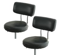 VEAI Fodere Per Sgabelli Da Bar Con Schienale, In Pelle Pu Impermeabile, Coprisedia/Sgabello Elasticizzato Per Sgabelli Da Pranzo E Da Cucina, Lavabili In Lavatrice E Facili Da Installare(Black,2pcs)