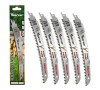 Vearter Lame per sega alternativa, 225 mm, denti giapponesi, 5 pezzi, 6TPI Cr-V in metallo per alberi con denti sfalsati a tripla terra, lame reciproche per taglio e taglio del legno
