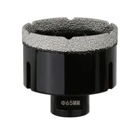 Vearter Punta diamantata a secco da 65 mm, Sega a tazza brasata sottovuoto con attacco filettato M14 per Fresa a foro cavo per piastrelle, cemento e pietra di quarzo
