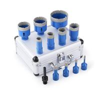 Vearter Set di 12 punte diamantate da 6 a 68 mm, filettatura M14, smerigliatrice angolare saldata sottovuoto, set con adattatore esagonale da 3/8 pollici per marmo, piastrelle, ceramica, calcestruzzo