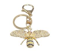 Veasbuu Bee Keychain Accessory, Rhinestone Fly Key Keeper, Sparkling Bag Charm Decoration, Sturdy Metal Design for Wallets, Backpacks, Handbags, Thanksgiving, Christmas, Birthday Gift