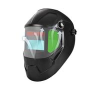 Veasbuu Cappa da saldatura, regolabile, ad energia solare, con luce, casco da saldatura, oscuramento automatico, per fabbricazione, officina, garage, metallo, ferro, acciaio, costruzione industriale