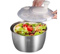 Veasbuu Centrifuga per insalata, grande, per verdure e insalata, rondella in acciaio con manico girevole, per lavare e asciugare frutta e verdura