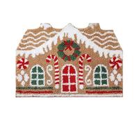Veasbuu Christmas Front Door Mat - Non-Slip Gingerbread House Doormat for Indoor and Outdoor Use in Bathroom, Kitchen, Living Room, Porch, Entryway, or Residential Floor Decoration During Holidays