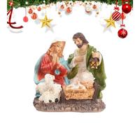 Veasbuu Holy Family Statue, Nativity Scene Jesus Figurine, 4.92x3.15 inches Resin Christmas Decorations for Table, Bookshelf, Fireplace and Indoor Home Decor, Religious Desk Ornament