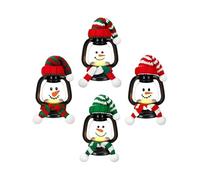 Veasbuu Lanterna a candela natalizia, decorazione per la casa con cappello e sciarpa, piccola lampada a forma di pupazzo di neve per feste natalizie, per porta, davanzale, cucina, soggiorno, camera da