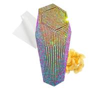 Veasbuu Trash Can, Bling Cup Holder Trash Bin, Rhinestone Garbage Trash Bags, Leakproof Auto Dustbin Organizer con Lid for Car, SUV e Truck, Elegante Waste Bin