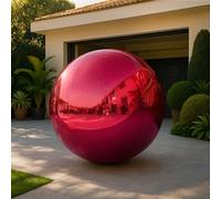 VEBESYET Palloncino gonfiabile rosso a specchio, 0,6 m, riutilizzabile, grande, decorazione natalizia, in PVC, con pompa elettrica, per feste, matrimoni, decorazione (1 pezzo, 60 cm)