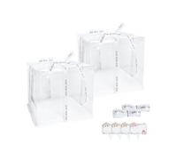 Vebetter 2 Pezzi Scatola per Torta Trasparente, 24 x 24cm Scatole Regalo Plastica con Coperchio Scatola per Torta a Doppio Strato Scatole per Esposizione per Imballaggio da Forno per Dessert (7 inch)