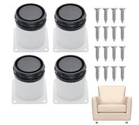 Vebetter 4 pezzi Piedini per Mobili, 60mm Regolabili Rotondi Piedini per Mobili, Gambe per Mobili per Armadietto Divano Tavolo, Altezza Regolabile 60-75mm Vieni con Viti in Acciaio Inossidabile.