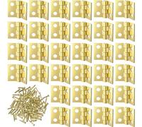 Vebetter 80 Pezzi Mini Cerniere Ottone, 10 x 8 mm per Legno, a Scomparsa in Acciaio Inox con 330 Viti per Porte, Fai da Te, Mobili, Artigianato, Oro