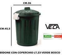 Veca Bidoncino (23Lt) coperchio a clip BLIM Verde bosco BD001 0230MJ VBC