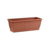 Veca Cassetta Roxanne con Sottocassetta 40 cm, Terracotta 60% Riciclato, Fioriera Balcone e Terrazzo, Plastica UV Resistente, Per Piante e Fiori, Outdoor
