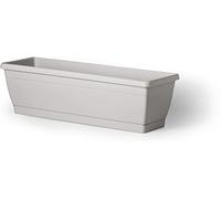 Veca Cassetta Roxanne con Sottocassetta 50 cm, Bianco, Fioriera Balcone e Terrazzo, Plastica UV Resistente, Per Piante Aromatiche e Fiori