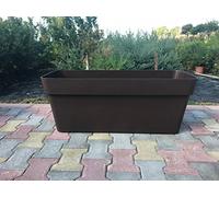 Veca | Fioriera rettangolare per piante in plastica resistente "Cleo", Vaso lungo da balcone e giardino, Facile da spostare, per interno ed esterno, Design pratico e moderno