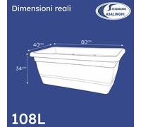 Fioriera rettangolare anthea cm 80x40x34h - col. antracite