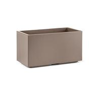 Veca Garden Fioriera Rettangolare Matheria 80 cm, Vaso per Piante con Ruote e Riserva Acqua, Plastica Resistente, Avana