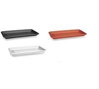 Veca Garden Sottocassetta Rettangolare Naxos 60 cm, Sottovaso per Fioriere e Piante, Plastica Resistente, Verde Bosco