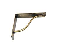 VECA - REGGIMENSOLA LINEA "CURVA" PER ARREDO CASA IN ZAMA 18CM - COLORE OTTONE SPAZZOLATO