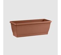 Veca Roxanne Fioriera con vassoio incluso, Marrone Terracotta, 80 x 20 x 20 cm