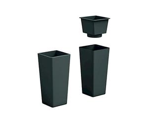 VECA SPA Cachepot Vaso fioriera in plastica Clou Colore Antracite h 85 cm per Interno Esterno Made in Italy +1 pianta di SANSEVIERA VASO 12 cm IN OMAGGIO AMDGarden