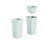 VECA SPA Cachepot Vaso fioriera in plastica Clou Quadrato Bianco Colore Bianco h 85 cm per Interno Esterno Made in Italy AMDGarden