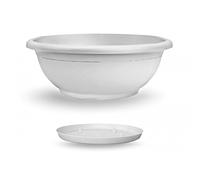 Veca Veneta Casalinghi Vaso da Giardino Ciotola Naxos 30 CM con SOTTOVASO Bianco