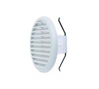 Vecamco - Griglia ventilazione tonda PVC con molle e rete, per fori da Ø80-125 mm, Ø145mm, Bianco