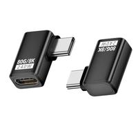VECASDEN Adattatore USB C da 240 W, 80 Gbps, compatibile con Thunderbolt 5/4/3, design a 90 gradi Extender 8K a 60Hz, 120 Gbps, per telefono 15/16, VR, TV, laptop, auto e altro ancora, confezione da 2