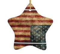 Vecchia bandiera albero di Natale in ceramica da appendere a forma di stella ornamenti festivi ciondolo festa ufficio decorazione casa