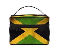 Vecchia Bandiera Giamaicana Grande Capacità Portatile Impermeabile Sacchetto Cosmetico 23x17x16cm per Viaggi Sport All'aria Aperta Regalo Compagno di Nozze, Nero , Taglia unica