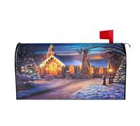 Vecchia chiesa di Natale 01 Coperture per cassette postali Avvolgimenti magnetici Copertura per cassette postali Giardino Decorazione per la casa