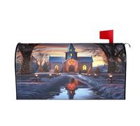 Vecchia chiesa di Natale 03 Coperture per cassette postali Avvolgimenti magnetici Copertura per cassette postali Giardino Decorazione per la casa