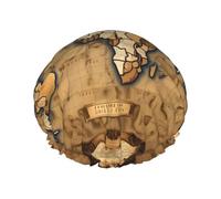 Vecchia cuffia per capelli con mappa del mondo macchiata per doccia, cuffie da doccia impermeabili per capelli lunghi, cuffia da doccia antiscivolo carina