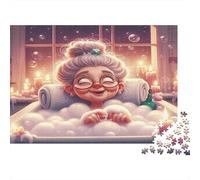 Vecchia donna bagno gioia Puzzle 1000 Pezzi In puzzle in Cartone Premium, Un Gioco Di Puzzle Per Disintossicazione Digitale, Ideale Per Giochi Di Puzzle Da Viaggio, Serata Giochi 38x26cm/1000pcs