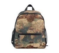 Vecchia Mappa Del Mondo Beige Zaino per Bambini Borsa a Tracolla Zainetti Per Ragazze Ragazzi Bambino Zaini Scuole Viaggi Sportivo per 2-7 età