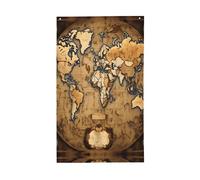 Vecchia mappa del mondo macchiata stampa esterna decorativa bandiera display tutte le stagioni modello su un solo lato cortile portico patio