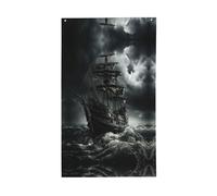 Vecchia nave pirata nel mare stampa bandiera decorativa tutte le stagioni stampa modello su un solo lato interno esterno display chiaro
