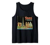 Vecchia Parigi Francia Viaggio Souvenir Città Vintage Turist Canotta