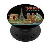 Vecchia Parigi Francia Viaggio Souvenir Città Vintage Turist PopSockets PopGrip Adesivo