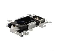 Vecchia puleggia a rullo per porta in legno, con struttura in nylon, plastica e ferro, progettata per un funzionamento scorrevole scorrevole della porta dell'armadio (round successivo)