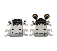 Vecchia puleggia scorrevole in legno, con ruote laterali per armadietti, accessori per porta dell'armadio, set completo inferiore superiore per armadio, mobili e ante (1 set)