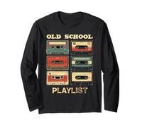 Vecchia Scuola Playlist Vintage Cassette Tapes Throwback Memory Maglia a Manica