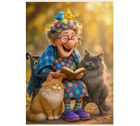 Vecchie gatte felici - Puzzle 1000 Pezzi - puzzle Fai da te, Intrattenimento Creativo, Puzzles Classico Arte,Regalo per Adulti dai 14 anni 75 x 50 cm