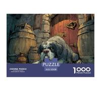 Vecchio Cane da Guardia Puzzle 1000 Pezzi Puzzle per Adulti Gioco di Puzzle 1000 Pezzi Carta Cortile Rustico Relax Regalo Decorazione Casa 52x38cm/1000pcs