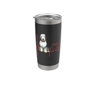 Vecchio Cane Da Pastore Inglese Battito Cuore ECG Divertente Animali Proprietari Bicchiere termico in acciaio inox doppia parete