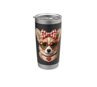 Vecchio cane da pastore inglese carino in occhiali da sole Bicchiere termico in acciaio inox doppia parete