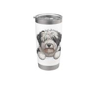 Vecchio Cane Da Pastore Inglese Carino Sbirciare Bobtail Amante Del Cane Bicchiere termico in acciaio inox doppia parete