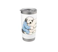 Vecchio cane da pastore inglese che dorme in pigiama carino cane sonno Bicchiere termico in acciaio inox doppia parete